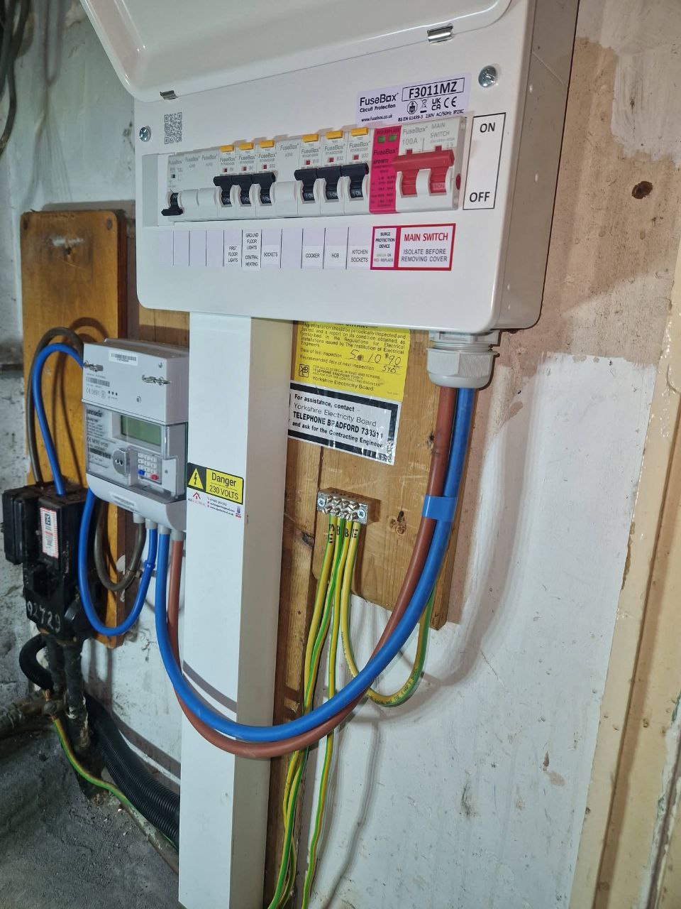 New RCBO consumer unit installed and secured